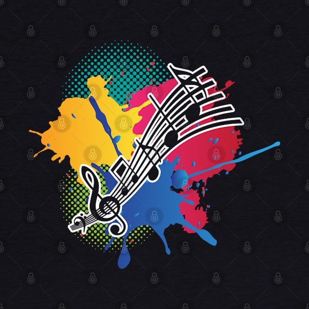 Musical note colored background by Aish shop